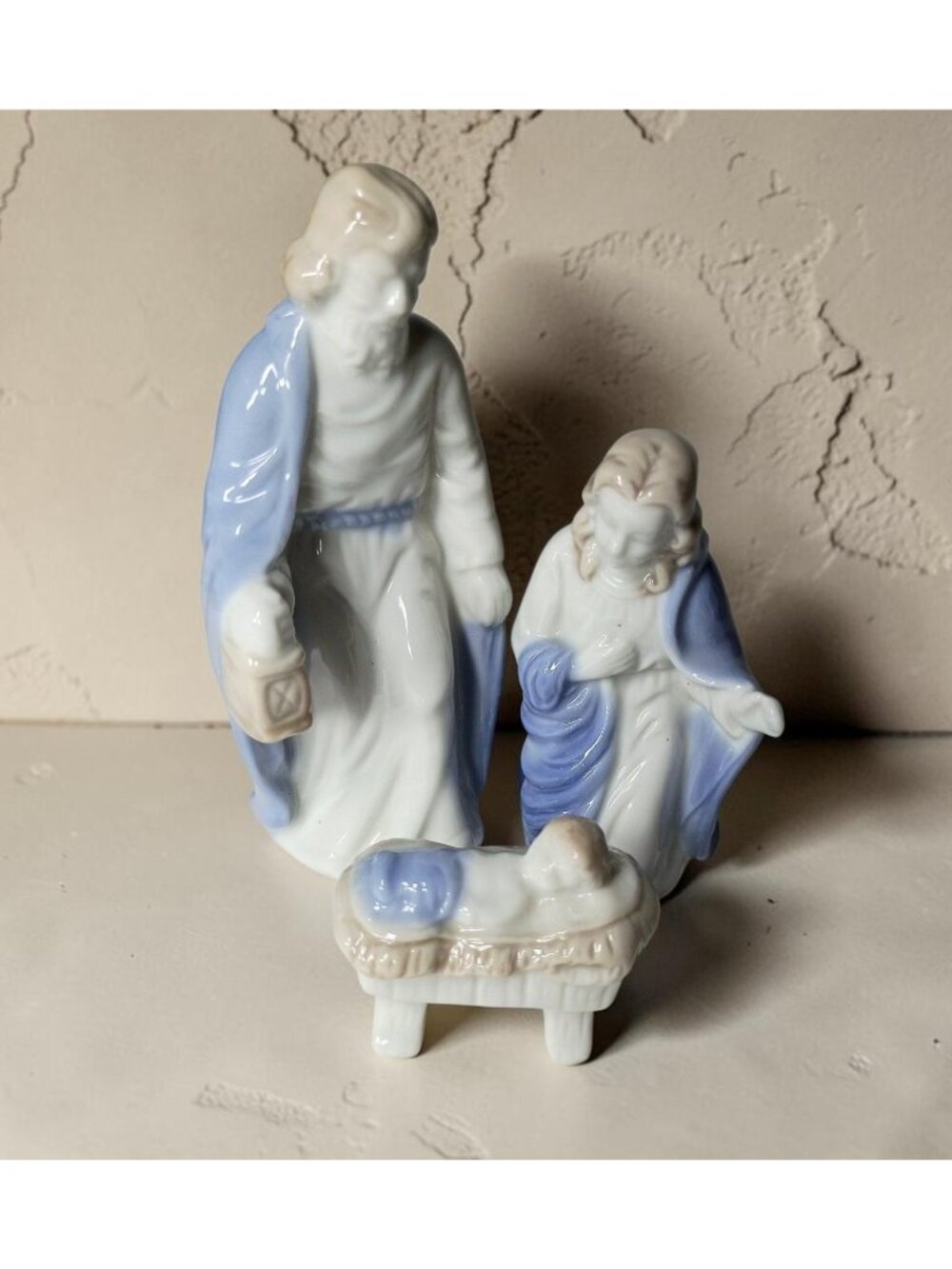 Vtg Sanmyro Japan Porcelain 3 Piece Nativity Figurine Set Religious Christmas
